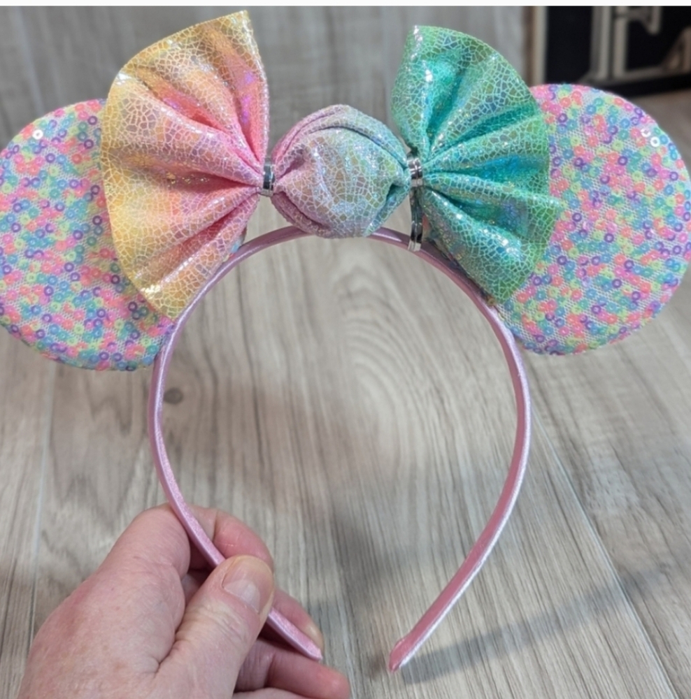 Disney Minnie Mouse Ears Candy Pastels Sequin Headband